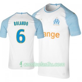 Camisolas de Futebol Olympique de Marseille Rolando 6 Equipamento Principal 2018/19 Manga Curta